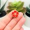 4, 20 or 50 Pieces: Red and Gold Cherry Blossom Flower Charms